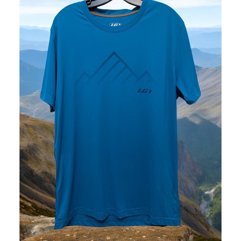 Blue Men's Cycling Jersey Shirt Bike Large Louis Garneau Lightweight Activewear